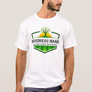 Green Modern Landscaping Lawn Care Logo T-Shirt