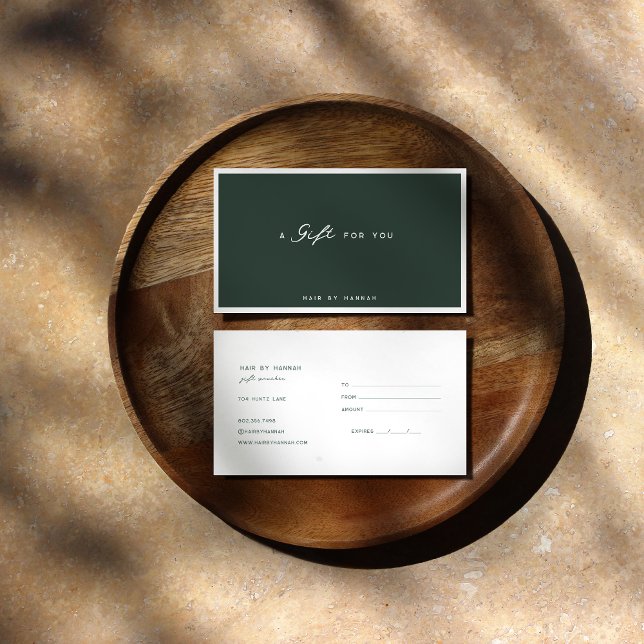 Green | Modern Minimalist Gift Certificate (Creator Uploaded)