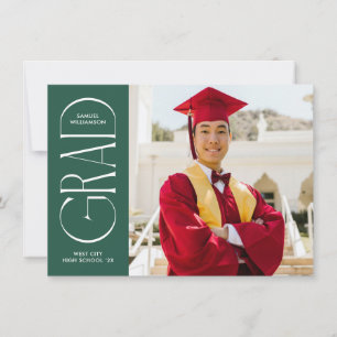 Green Modern Minimalist Graduation Announcement