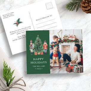 Green Modern Photo Holiday Postcard