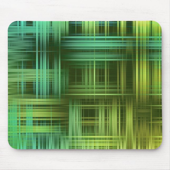 Green Modern Plaid Mouse Pad (Front)