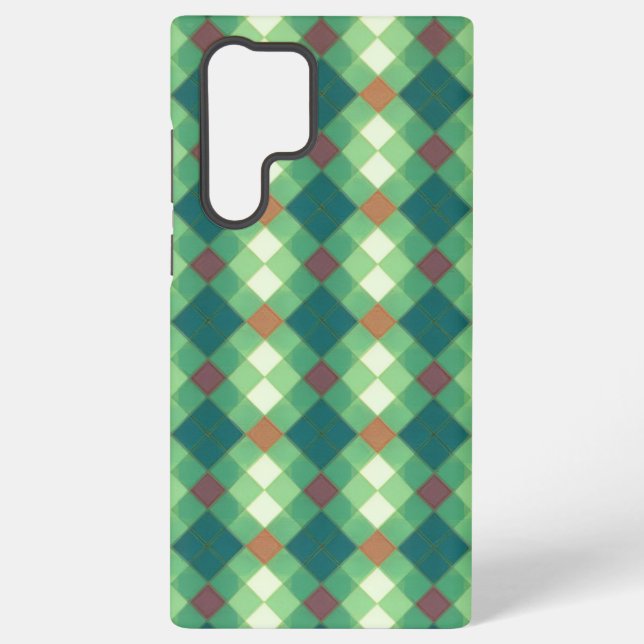Green Modern Plaid Phone Case (Back)