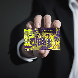  Green Modern Printed Circuit Board Custom QR Code Business Card