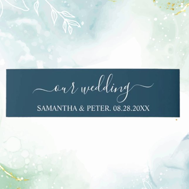 Green Modern Relaxed Wedding  Invitation Belly Band (Invite loved ones with a green modern relaxed wedding invitation mail band)