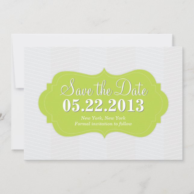 Green Modern Save the Date Announcement (Front)