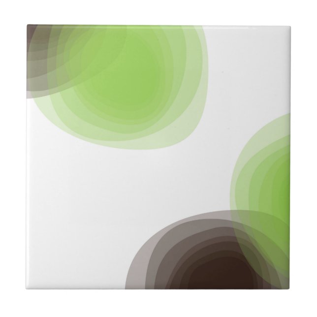Green, modern, simple, flower abstract graphic ceramic tile (Front)