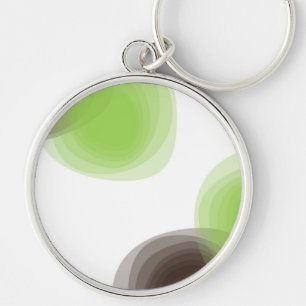 Green, modern, simple, flower abstract graphic key ring
