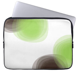 Green, modern, simple, flower abstract graphic laptop sleeve