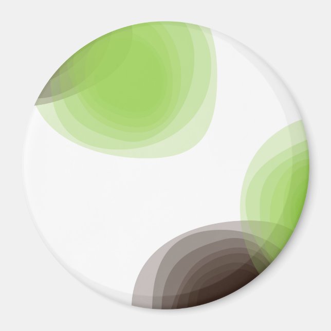 Green, modern, simple, flower abstract graphic magnet (Front)