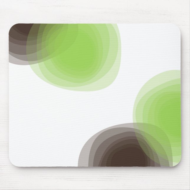 Green, modern, simple, flower abstract graphic mouse pad (Front)