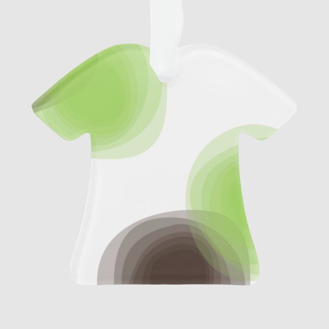 Green, modern, simple, flower abstract graphic ornament (Front)