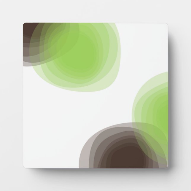 Green, modern, simple, flower abstract graphic plaque (Front)