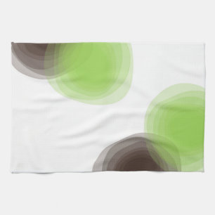 Green, modern, simple, flower abstract graphic tea towel