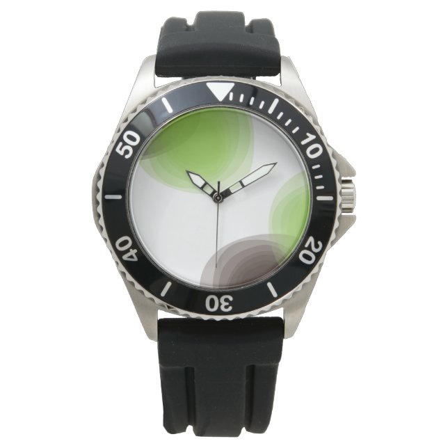 Green, modern, simple, flower abstract graphic watch (Front)
