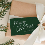 Green Modern Simple Script Merry Christmas  Gift Tags<br><div class="desc">Green Modern Simple Script Merry Christmas Gift Tags feature a modern calligraphy message.</div>