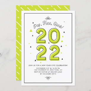 Green Modern Typography 2022 New Year's Eve Party Invitation