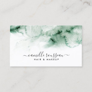 Green Modern Watercolor Business Card