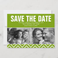 Green Modern Wedding Save the Date