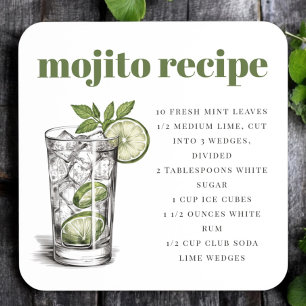 Green Mojito Recipe Coaster