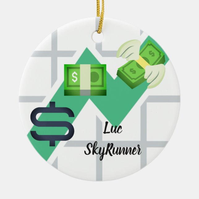 Green Money | Financial Ceramic Ornament (Front)