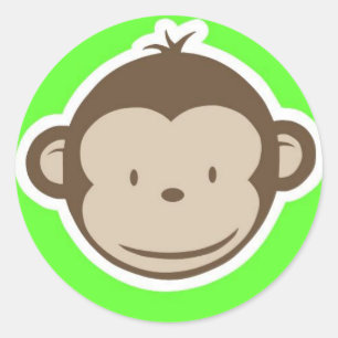 Green Monkey Classic Round Sticker