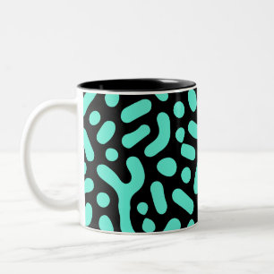 Green Monochromatic Geometric Shapes Two-Tone Coffee Mug