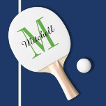 Green Monogram and Name Personalised Ping Pong Paddle<br><div class="desc">Custom printed ping pong paddle personalised with your name and monogram or other custom text. Click Customise It to edit fonts and colours or add your own text and images to create a unique one of a kind gift.</div>