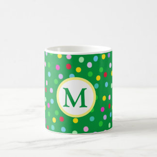 Green Monogram Christmas Coffee Mug