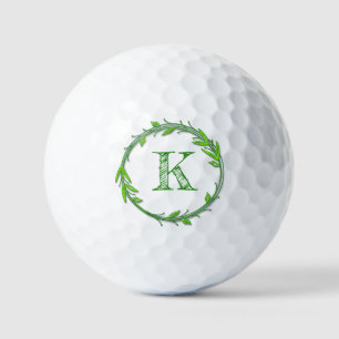 Green Monogram Golf Balls - Personalised Initials 