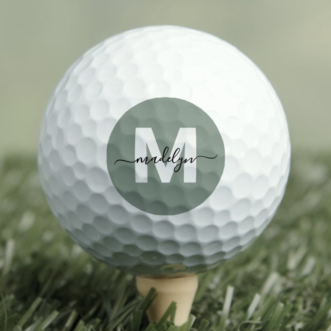Green Monogram Initial Name Personalised Golf Balls (Green Monogram Initial Name Personalized Golf Balls)