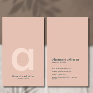 Green Monogram Minimalist Modern Professional Business Card