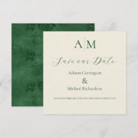 Green Monogram Modern Wedding 