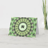 Green Monogram R Card, Thank You Gift, Mandella