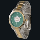Green Monogrammed Baseball Watch Gift<br><div class="desc">The design is from original art.</div>