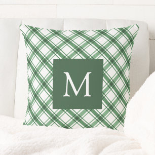 Green Monogrammed Cushion