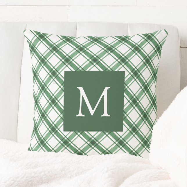 Green Monogrammed Cushion (Green Monogrammed Throw Pillow
)