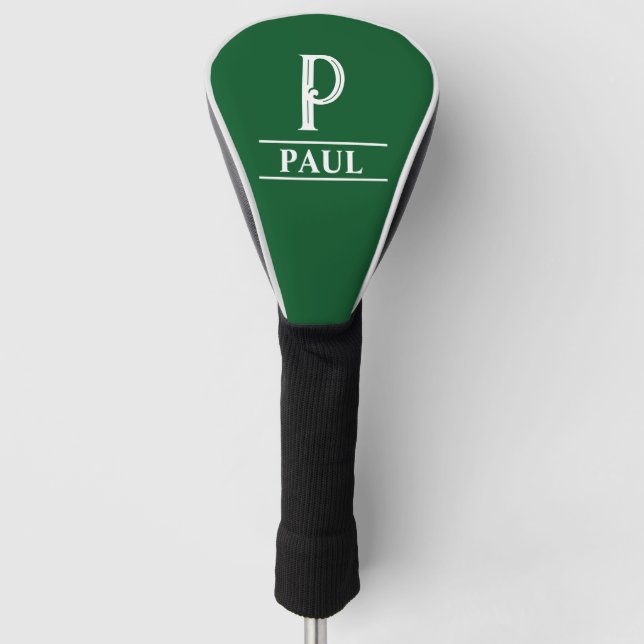 Green Monogrammed Golf Head Cover (Front)