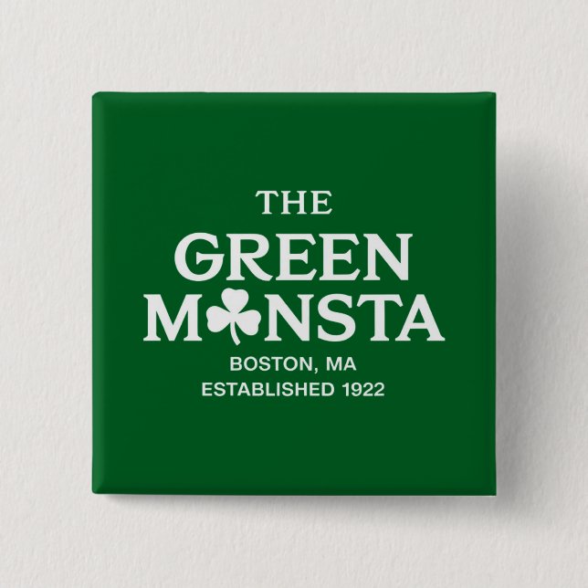 Green Monsta Boston Green Monstah Baseball Gift  15 Cm Square Badge (Front)