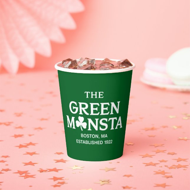 Green Monsta Boston Green Monstah Baseball Gift  Paper Cups (Insitu)