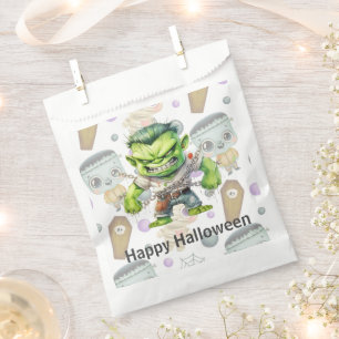Green Monster Casket Mummy Happy Halloween Favour Bag