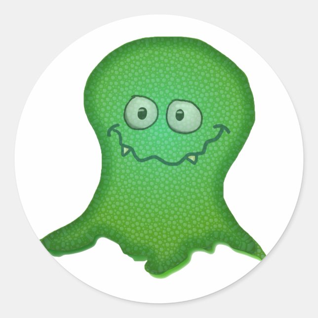 Green Monster Classic Round Sticker (Front)
