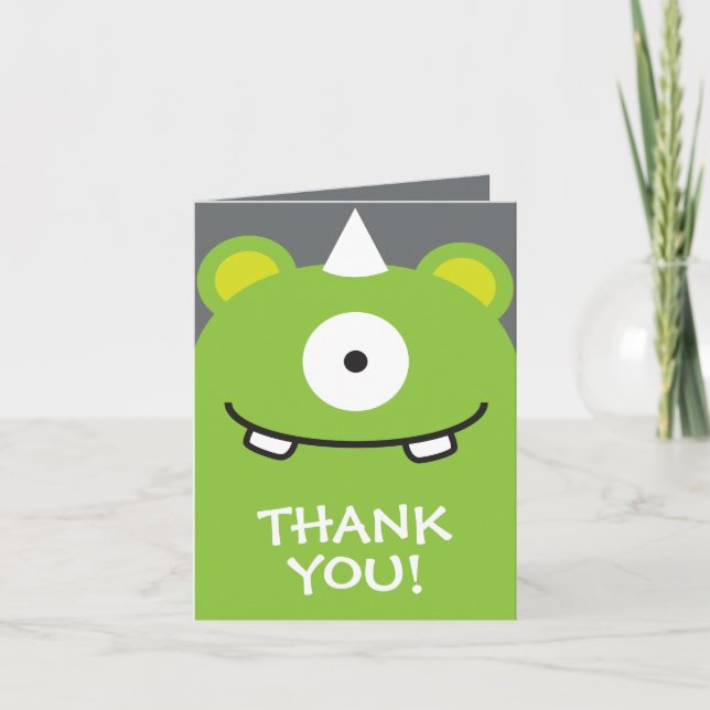 Green Monster Thank You Card (Front)