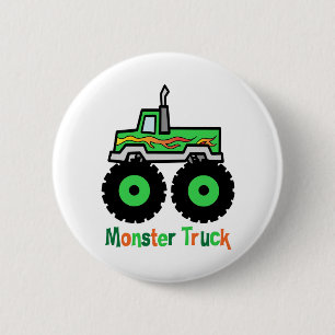 Green Monster Truck 6 Cm Round Badge