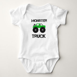 Green Monster Truck Baby Bodysuit
