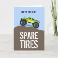 Green Monster Truck Birthday Spare Tires Birthday