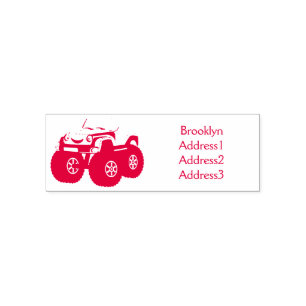 Green monster truck cartoon illustration self-inking stamp