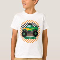 Green Monster Truck, Chequered Flag; Orange Stripe