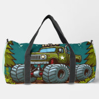 Green Monster Truck in the forest
