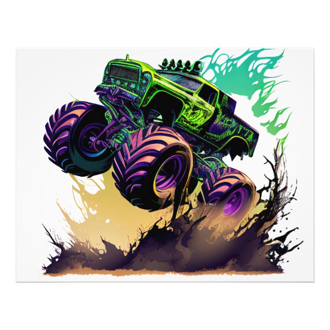 Green Monster Truck Photo Print (Front)