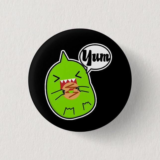 Green Monster With Cookie Button (Front)